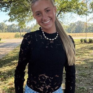 Chic Black Lace Blouse